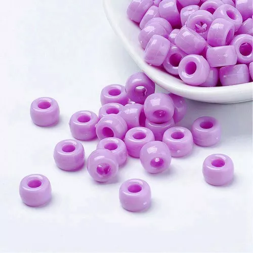 Perline a foro grande - Perline Pony - 9x6 mm Viola x50