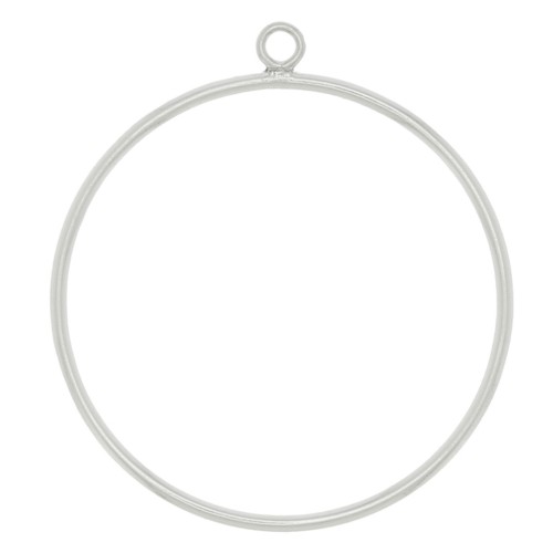 Pendente cerchio scavato 27x25 mm - Argento 925 x1