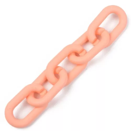 Collegamenti ovali in acrilico 27X16 mm - Corallo opaco Mat x10