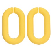 Maglie ovali in acrilico 27x16,5 mm - Giallo opaco x10