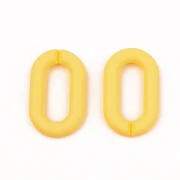 Maglie ovali in acrilico 27x16,5 mm - Giallo opaco x10