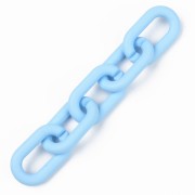 Collegamenti acrilici ovali 27X16 mm - Cielo blu opaco Mat x10|raw }}