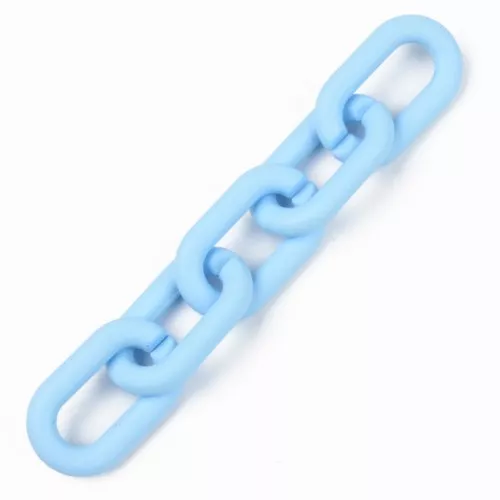 Collegamenti acrilici ovali 27X16 mm - Cielo blu opaco Mat x10