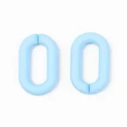 Collegamenti acrilici ovali 27X16 mm - Cielo blu opaco Mat x10