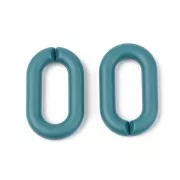 Collegamenti acrilici ovali 27X16 mm - Verde anatra opaco Mat x10