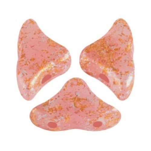 Perle in vetro Hélios® di Puca®  6x10 mm - Rose Opal Tweedy x10g