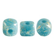 Minos® di Puca® 2.5x3 mm Opaque Blue Turquoise Gold Splash x5g