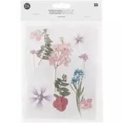Assortimento di fiori secchi e pressati su tavola - Mix Rosa - Viola