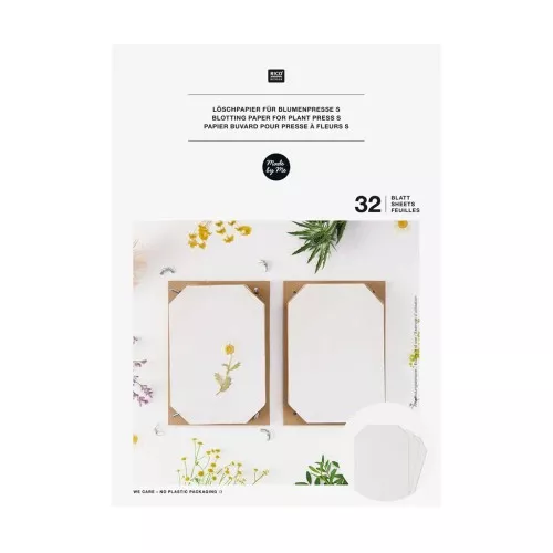 Set di ricarica di 32 carte assorbenti per presse per fiori 20x13 cm - Bianco