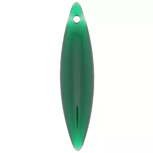 Zecchino in metallo e resina epossidica navetta 25x5.5 mm Verde abete x 10
