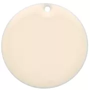 Ciondolo rotondo in metallo e resina epossidica 25 mm - Crema x1