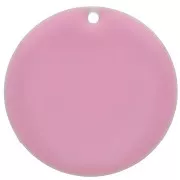 Ciondolo rotondo in metallo e resina epossidica 25 mm - Rosa x1