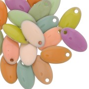Assortimento di zecchini in resina navetta 14x8 mm - Pastello multicolore x20|raw }}