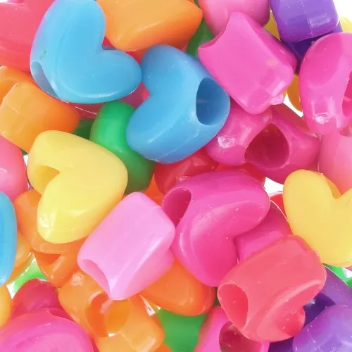 Assortimento di perline cuore - 7x9.5 mm Multicolore x50