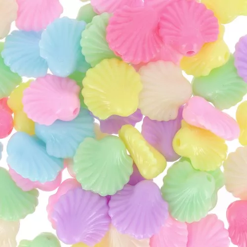 Assortimento di perline di conchiglie - 14 mm Multicolour Pastel x50