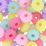 Assortimento di tondi di fiori - 8x4 mm pastello multicolore x50