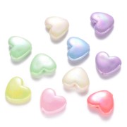 Assortimento di perle a forma di cuore - 14x15.5 mm Multicolore Pastello x20