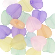 Set di perline iridescenti a forma di cuore 14 mm - Multicolour Pastel x20|raw }}