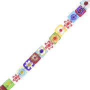Perline di cubo di vetro Millefiori 6 mm Multicolore x30|raw }}