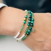 Ciondolo sfaccettato con palline 12x7 mm Argento 925 Placcato oro Howlite