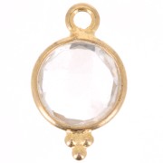 Ciondolo sfaccettato con palline 12x7 mm Argento 925 Placcato oro- Crystal|raw }}