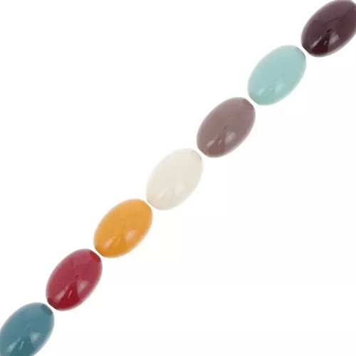 Assortimento di perline acriliche oliva 17,5x11 mm Multicolore x10