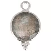 Ciondolo rotondo sfaccettato con palline 15x9 mm Argento 925 - Labradorite