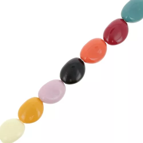 Assortimento perle acriliche irregolari piatte 24x18,5 mm Multicolore x10