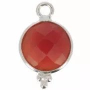 Ciondolo rotondo sfaccettato con palline 15x9 mm Argento 925 imitazione corniola