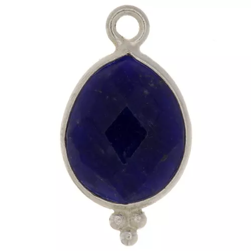 Ciondolo goccia sfaccettato con palline 16x9 mm Argento 925 - Sodalite x1