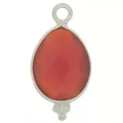 Ciondolo goccia sfaccettato con palline 16x9 mm Argento 925 - imitazione corniola