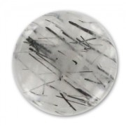 Cabochon mm. 15 Black Rutile x1|raw }}