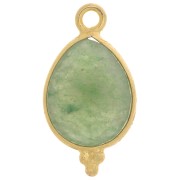 Ciondolo sfaccettato con palline 16x9 mm Argento 925 Placcato oro - Avventurina|raw }}