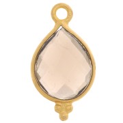 Ciondolo sfaccettato con palline 16x9 mm Argento 925 Placcato oro - quarzo fume'