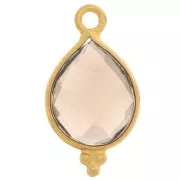 Ciondolo sfaccettato con palline 16x9 mm Argento 925 Placcato oro - quarzo fume'