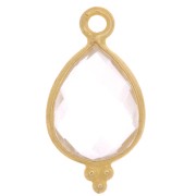 Ciondolo sfaccettato con palline 16x9 mm Argento 925 Placcato oro - Cristallo