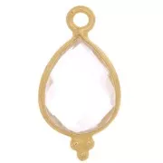 Ciondolo sfaccettato con palline 16x9 mm Argento 925 Placcato oro - Cristallo