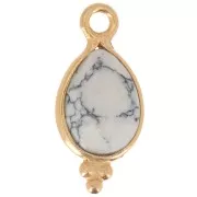 Ciondolo sfaccettato con palline 14x7 mm Argento 925 Placcato oro - Howlite