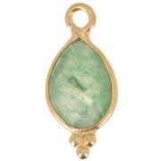 Ciondolo sfaccettato con palline 14x7 mm Argento 925 Placcato oro - Avventurina|raw }}