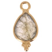 Ciondolo goccia sfaccettato con palline 14x7mm Argento925 Placcato oro Labradorite|raw }}