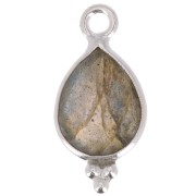 Ciondolo goccia sfaccettato con palline 14x7 mm Argento 925 - Labradorite