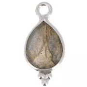 Ciondolo goccia sfaccettato con palline 14x7 mm Argento 925 - Labradorite