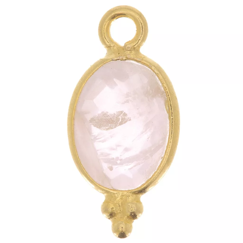 Ciondolo sfaccettato con palline 14x7 mm Argento 925 Placcato oro