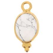 Ciondolo sfaccettato con palline 14x7 mm Argento 925 Placcato oro - Howlite