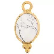 Ciondolo sfaccettato con palline 14x7 mm Argento 925 Placcato oro - Howlite