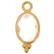 Ciondolo sfaccettato con palline 14x7 mm Argento 925 Placcato oro Cristallo