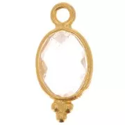 Ciondolo sfaccettato con palline 14x7 mm Argento 925 Placcato oro Cristallo