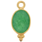 Ciondolo sfaccettato con palline 14,5x7 mm - Argento 925 placcato oro - Aventurina