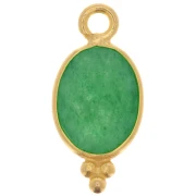 Ciondolo sfaccettato con palline 14,5x7 mm - Argento 925 placcato oro - Aventurina