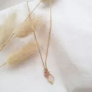 Ciondolo sfaccettato con palline 14,5x7 mm - Argento 925 placcato oro - Aventurina